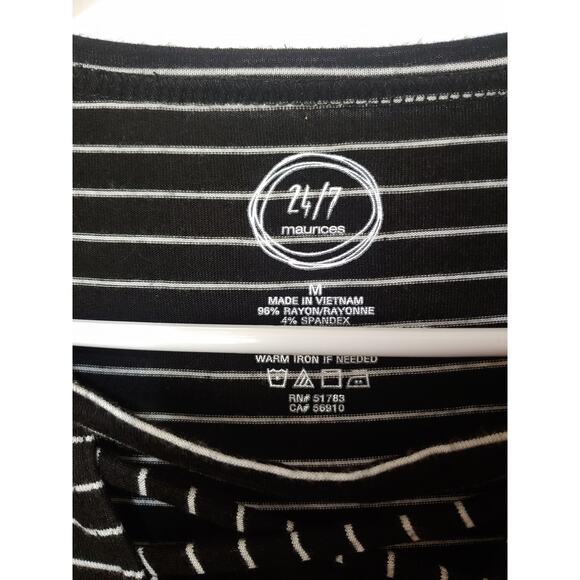 Womens Maurices Black and White Stripe Tunic sz M - Picture 2 of 3